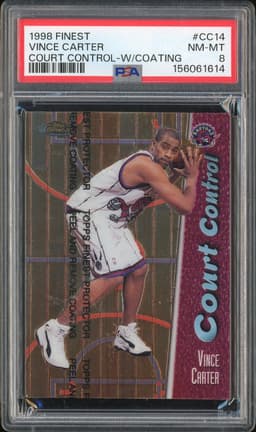 1998 Finest Court Control Vince Carter #CC14 Refractor /750 PSA 8