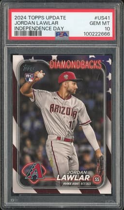 2024 Topps Update Jordan Lawlar #US41 Independence Day /76 PSA 10