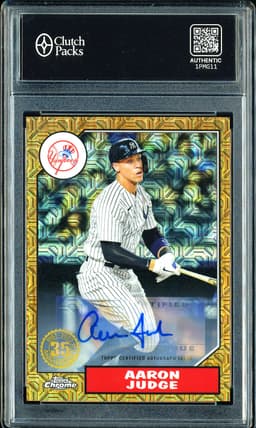 2022 Topps Chrome Platinum Anniversary Aaron Judge #T87C-37 Gold Mojo Autograph /10