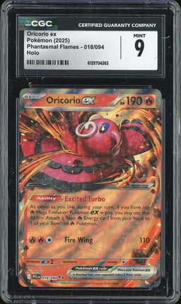2025 Pokémon Phantasmal Flames Oricorio ex #018/094 Holo CGC 9