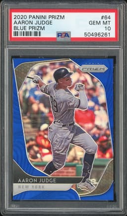 2020 Panini Prizm Aaron Judge #64 Blue Prizm PSA 10