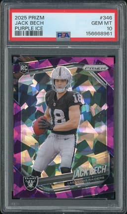 2025 Panini Prizm Jack Bech #346 Purple Ice /225 PSA 10