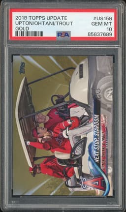 2018 Topps Update Next Stop: Stardom Upton/Ohtani/Trout #US158 Gold PSA 10
