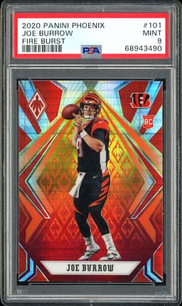 2020 Panini Phoenix Joe Burrow #101 Fire Burst PSA 9