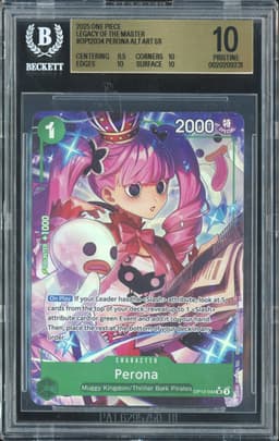 One Piece Perona #OP12-034 Legacy of the Master SR Alternate Art BGS 10