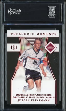 2022 Panini National Treasures FIFA Road to World Cup Treasured Moments Jürgen Klinsmann #172 Ruby /99