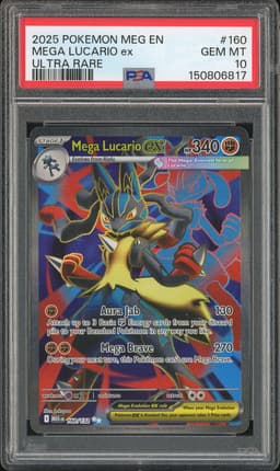 2025 Pokemon Mega Evolution Mega Lucario ex #160 Ultra Rare PSA 10