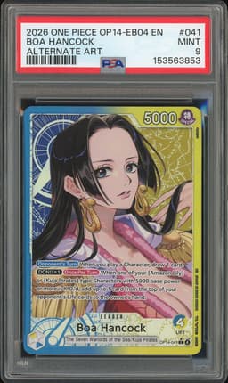 One Piece Boa Hancock #OP14-041 The Azure Sea's Seven Alternate Art PSA 9