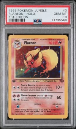 1999 #3 Flareon-Holo 1st Edition PSA 10 Jungle