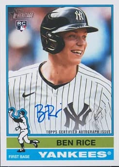 2025 Topps Heritage Real One Autographs #ROABRI Ben Rice