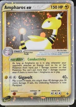 2003 Pokemon EX Dragon (2003 Copyright, w/ "e" Symbol) 89/97 Ampharos ex Holo