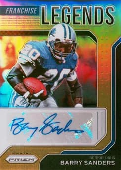 2021 Panini Prizm Franchise Legends Signatures #FLSBS Barry Sanders Gold Prizm