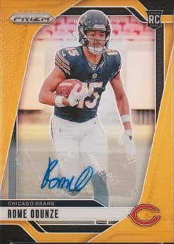 2024 Panini Prizm #385 Rome Odunze Autograph-Gold Prizm