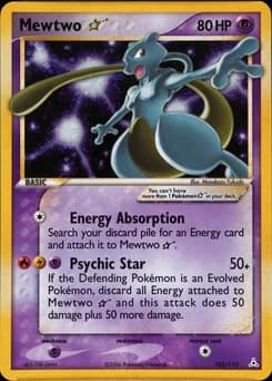 2006 Pokemon Ex Holon Phantoms #103 Mewtwo-Holo Gold Star