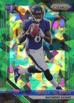 2018 Panini Prizm #212 Lamar Jackson Green Crystals Prizm
