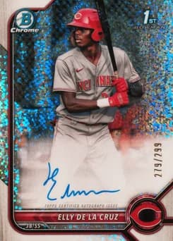 2022 Bowman Chrome Prospect Autographs #CPAED Elly De La Cruz Speckle Refractor