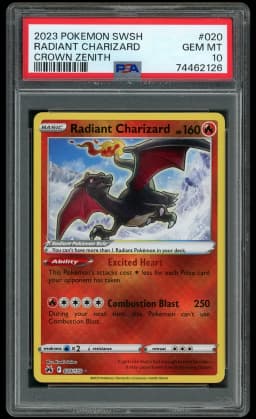 2023 Crown Zenith Radiant Charizard #20 PSA 10