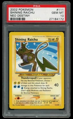 2002 Neo Destiny Shining Raichu #111 PSA 10