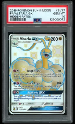 2019 Hidden Fates Altaria GX #SV77 PSA 10