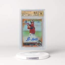 2017 Bowman Draft Chrome Draft Picks Autographs #CDADH D.L. Hall - Orange Refractor (BGS 9.5 GEM MINT)