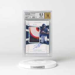 2021 Panini National Treasures Holo Silver #159 Justin Fields JSY AU EXCH (BGS 8.5 NM-MT+)