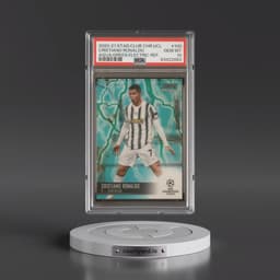 2020 Stadium Club Chrome UEFA Champions League #100 Cristiano Ronaldo - Aqua/Green Electric Refractor (PSA 10 GEM MINT)