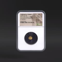 c.435-331 BC CYRENAICA, CYRENE AV 1/10th Stater rv Ammon NGC VF