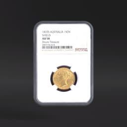 1872S AUSTRALIA 1SOV SHIELD Douro Treasure NGC AU58