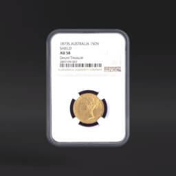 1873S AUSTRALIA 1SOV SHIELD Douro Treasure NGC AU58
