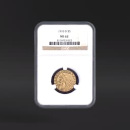 1910-D $5 Gold NGC MS62
