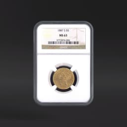 1887-S $5 Gold NGC MS63