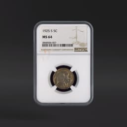 1925-S 5 Cents NGC MS64