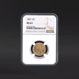 1893 $5 Gold NGC MS63