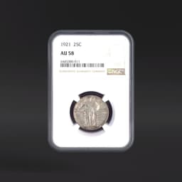 1921 25 Cents NGC AU58