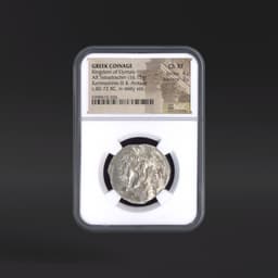 Kingdom of Elymais GREEK COINAGE AR Tetradrachm c.82-72 BC. rv deity std. NGC ChXF