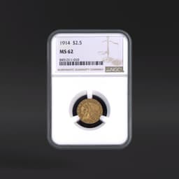 1914 $2.50 Gold NGC MS62