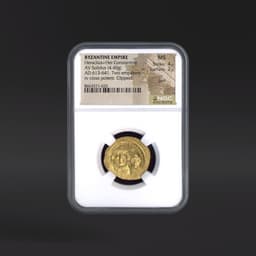 Heraclius+Her.Constantine BYZANTINE EMPIRE AV Solidus rv cross potent. Clipped. NGC MS